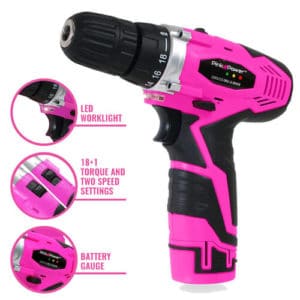 Pink Power 12v Cordless Drill Driver